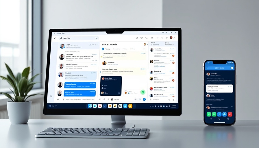 Team chat app interface on desktop and mobile showing product launch chat.