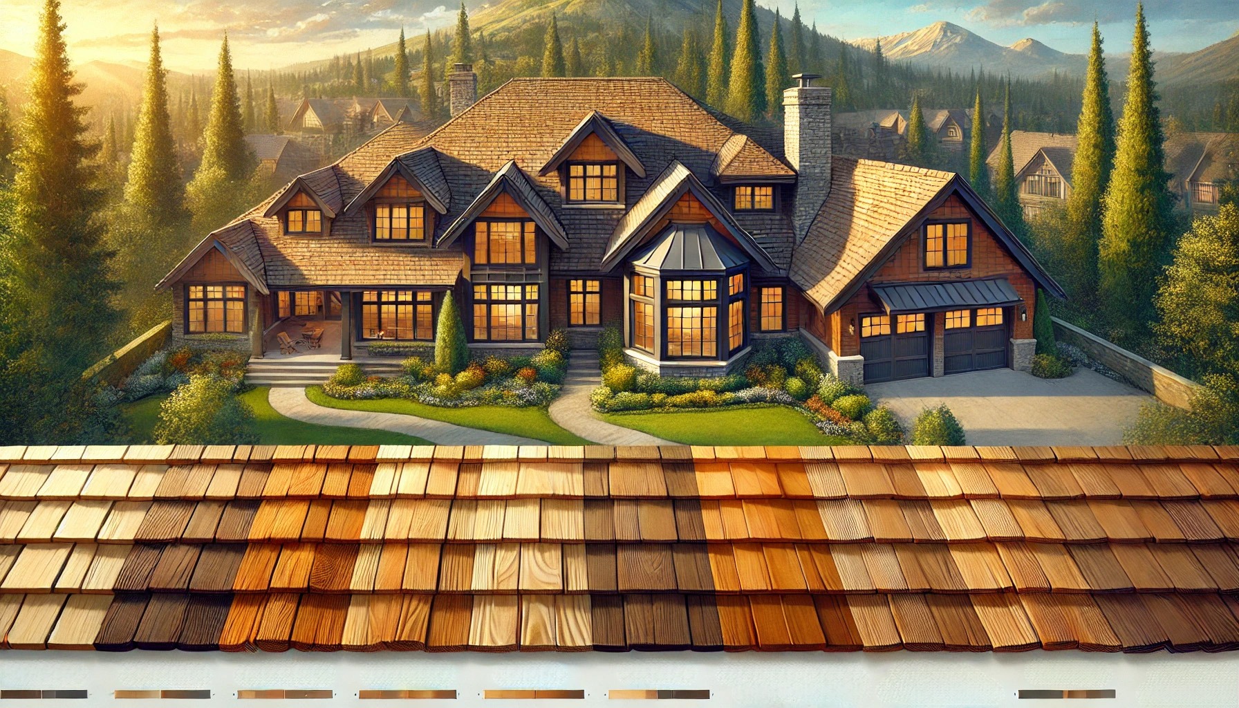 showcasing the different grades of cedar shake shingles