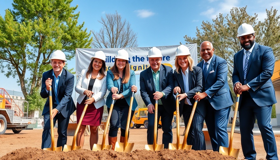 Dr. Kristen Walsh Hall of Science & Entrepreneurship groundbreaking event with people shoveling.