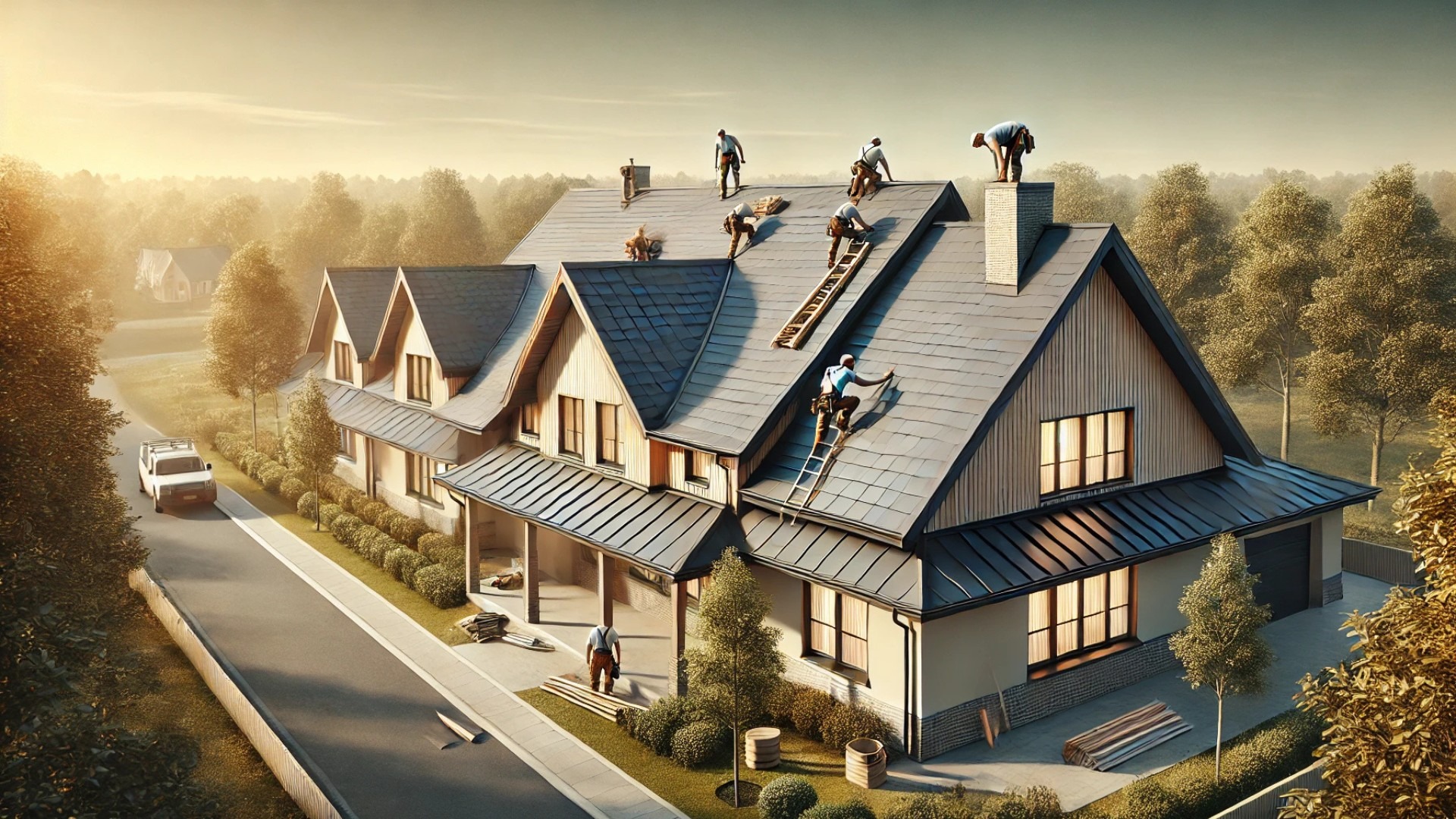 Top workers repairing roof, best roofing companies in Kingston Springs, TN.