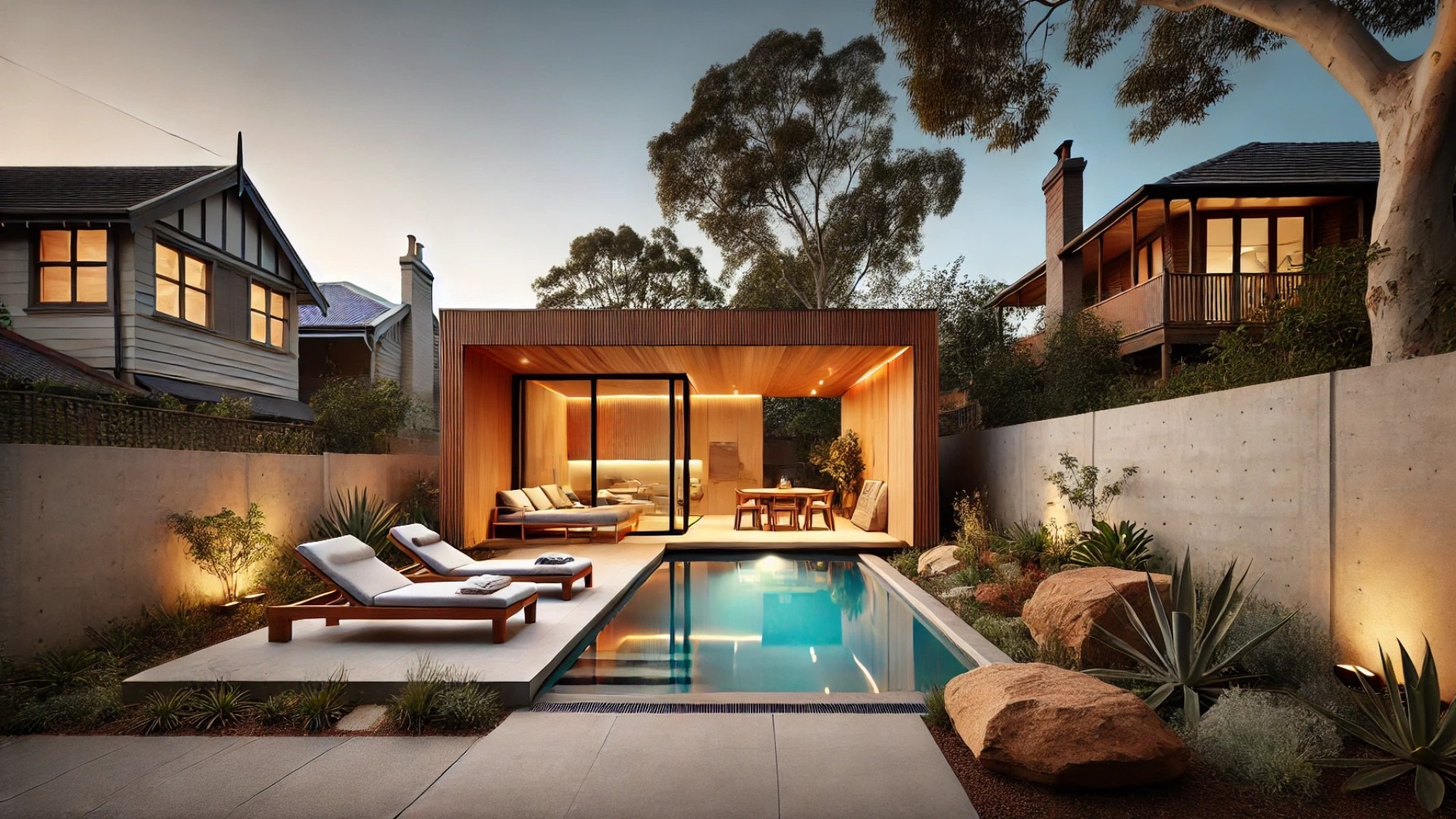 Modern pool house nestled in the picturesque Eastern Suburbs of Australia