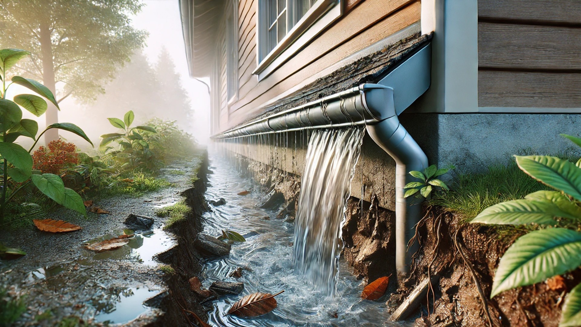 Clean gutters protect home foundation by maintaining landscaping