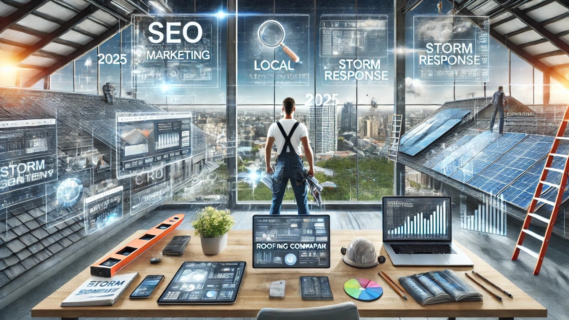 a fresh perspective on the modern roofing company’s digital marketing workspace
