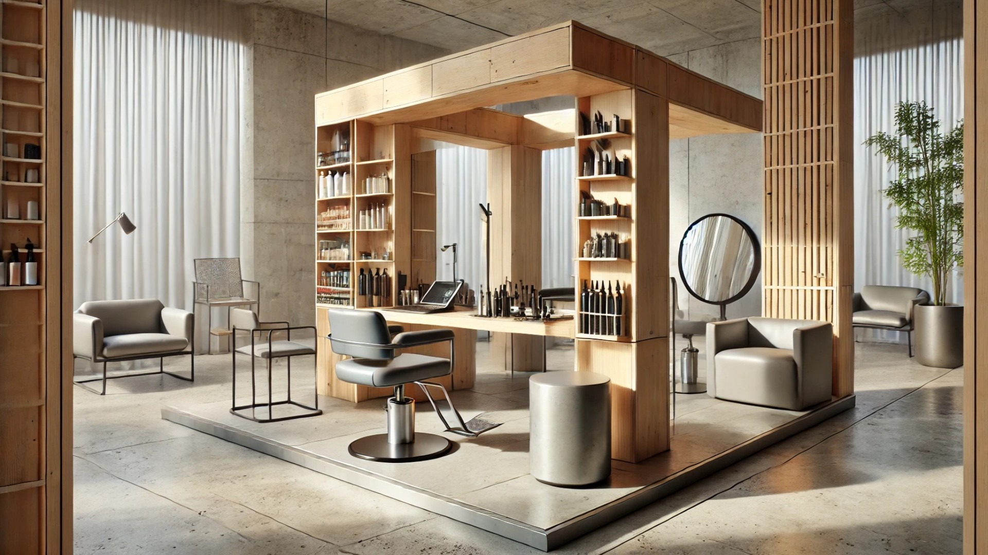 modular salon station at the Alternative Hair Salon