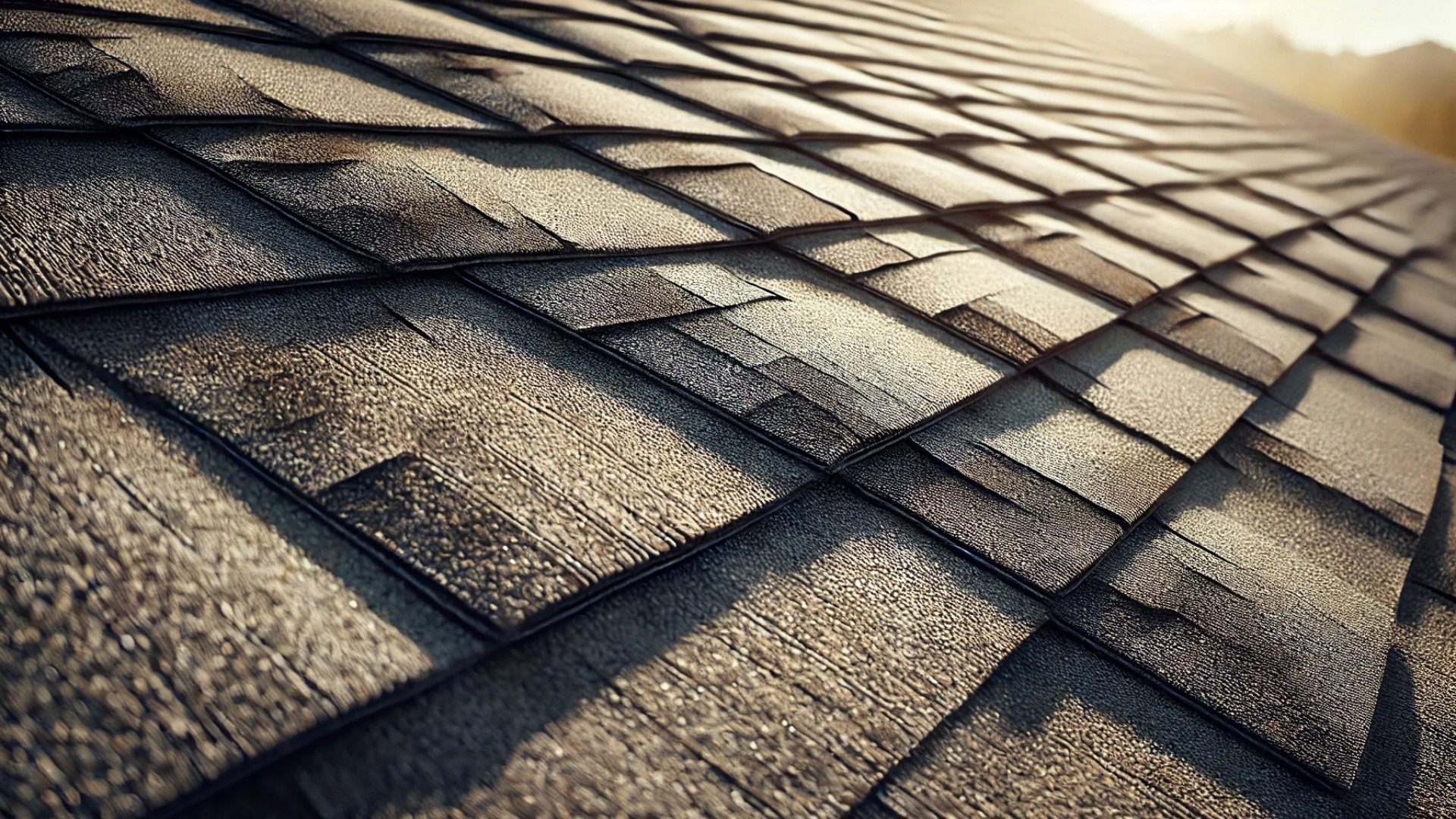 3-tab asphalt shingles, showcasing their texture, granule finish, and clean alignment