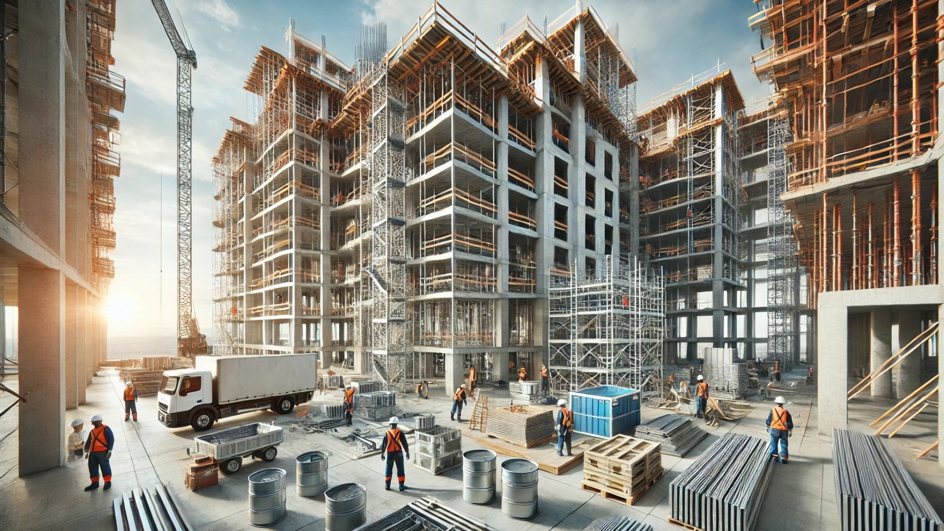 Illustration depicting the importance of building codes in modern urban construction—highlighting safety, sustainability, and resilience