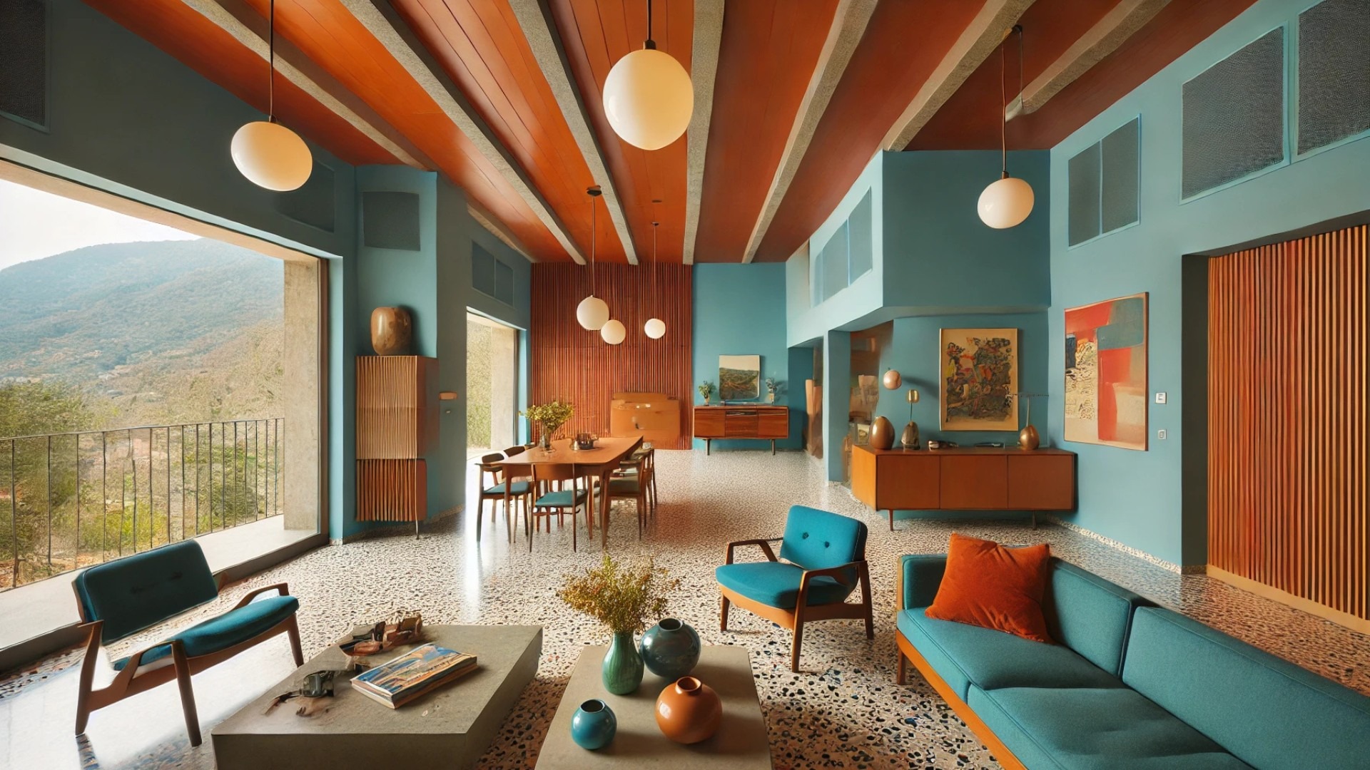renovated 1960s-style apartment in Conca D’Oro, blending vintage charm with modern comfort