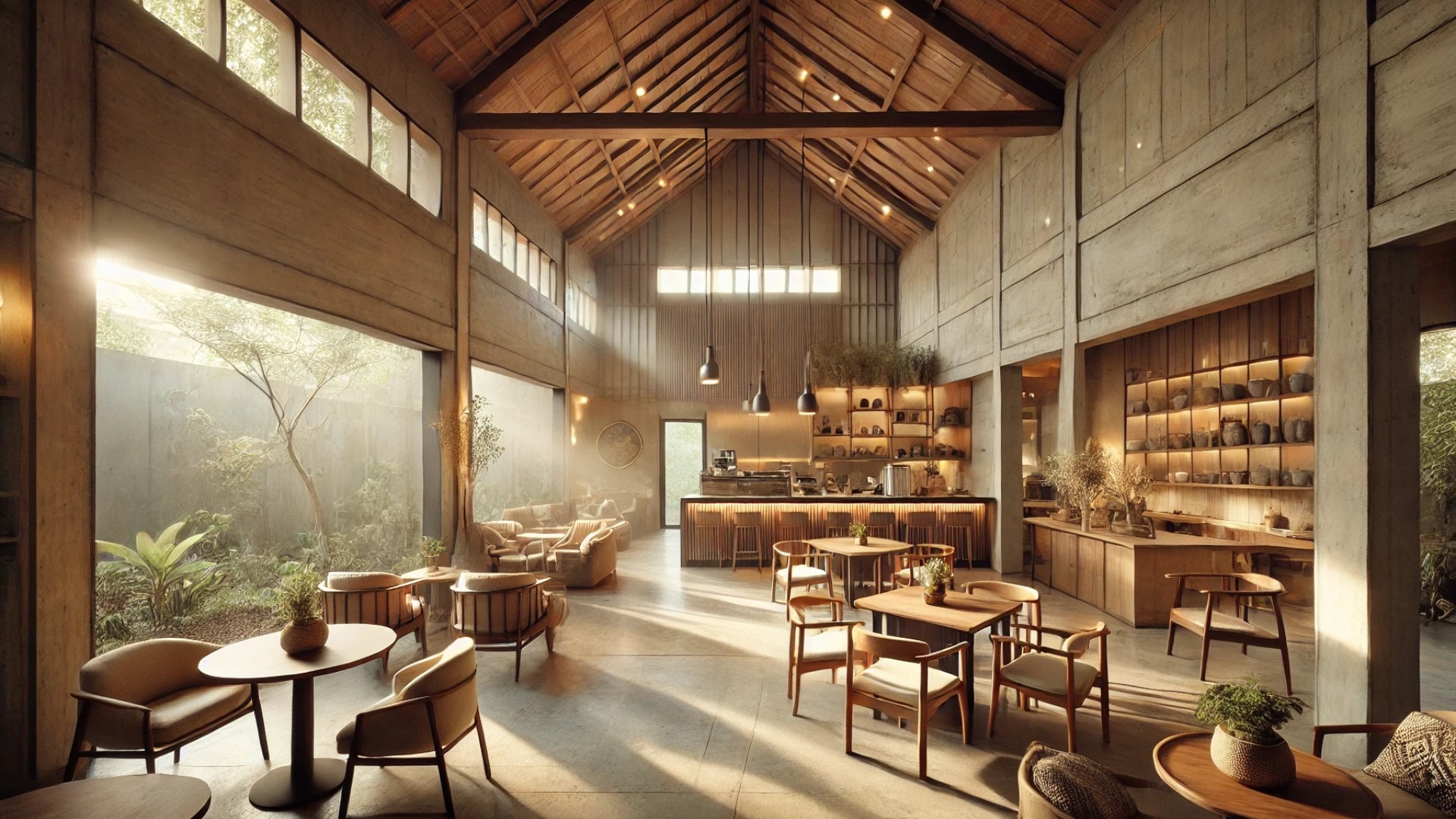 Hibrew Coffee and Cuisine in Kecamatan Sukajadi, featuring a blend of traditional charm and contemporary, community-focused design