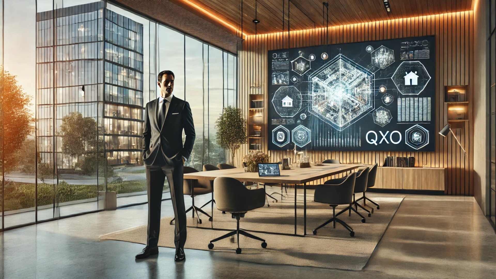 capturing the essence of Eric Nelson’s new role at QXO—modern leadership, strategic tech integration, and a focus on luxury real estate enhancement