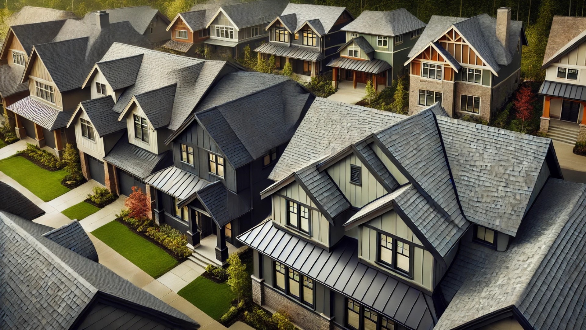showcasing CertainTeed shingle colors on upscale homes