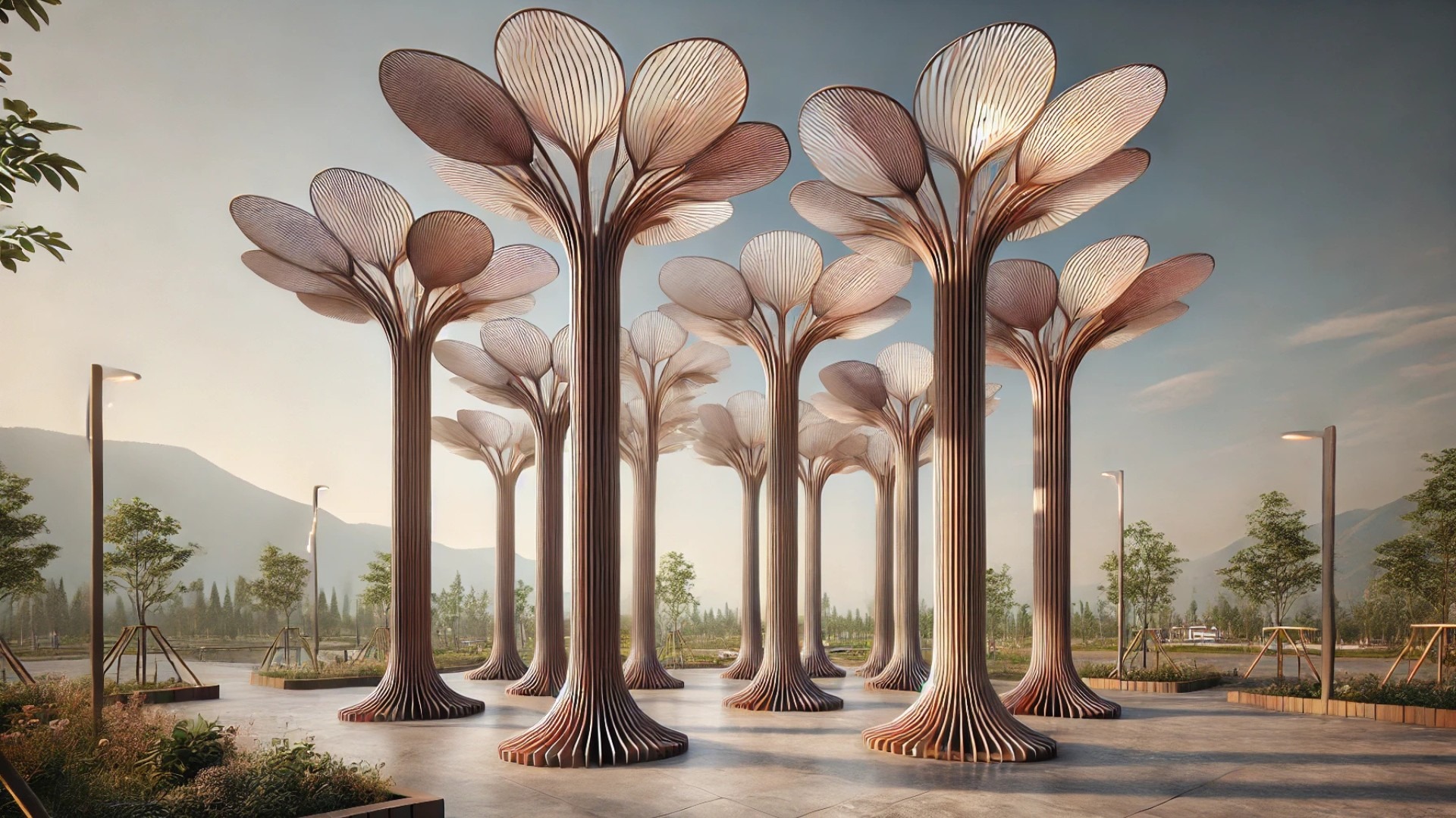 modular lighting installation inspired by plant morphology