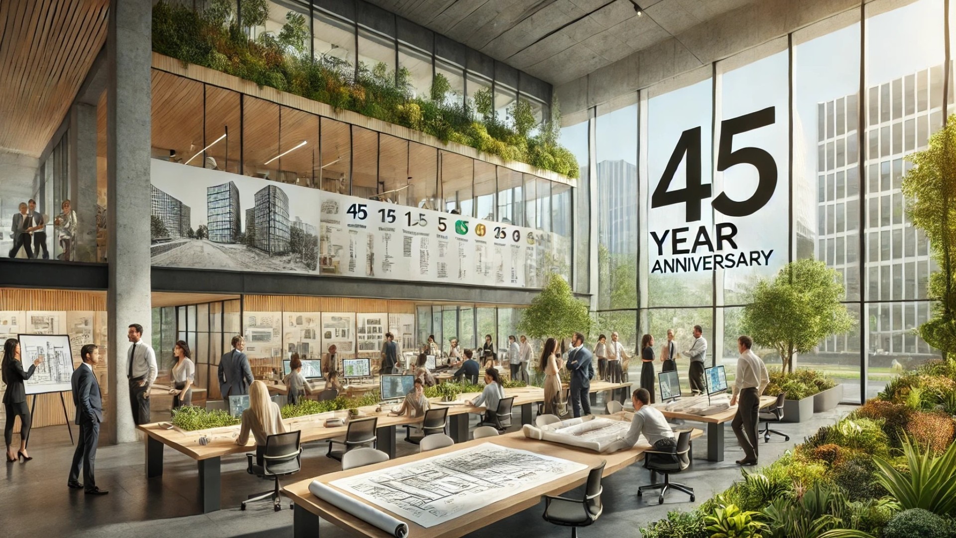 vibrant, inclusive architectural office celebrating 45 years of impact, innovation, and sustainable design
