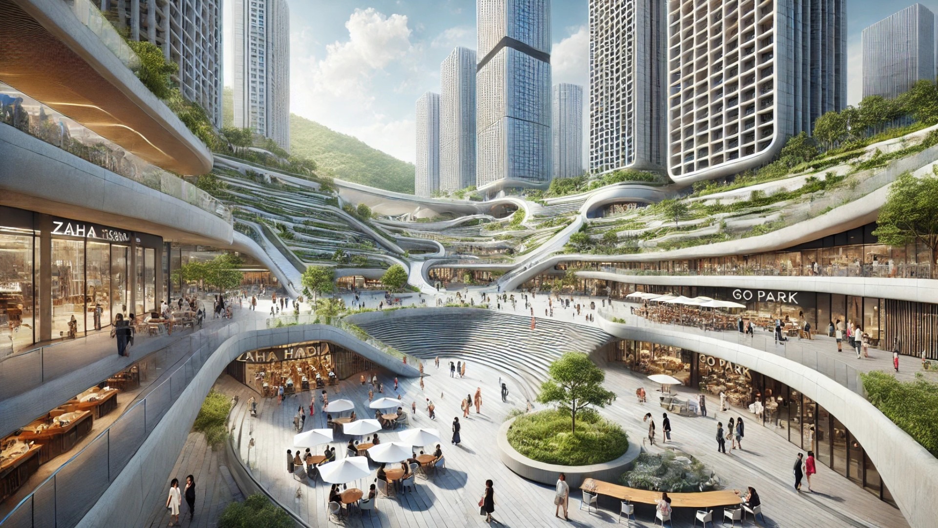 central public piazza at GO PARK Sai Sha