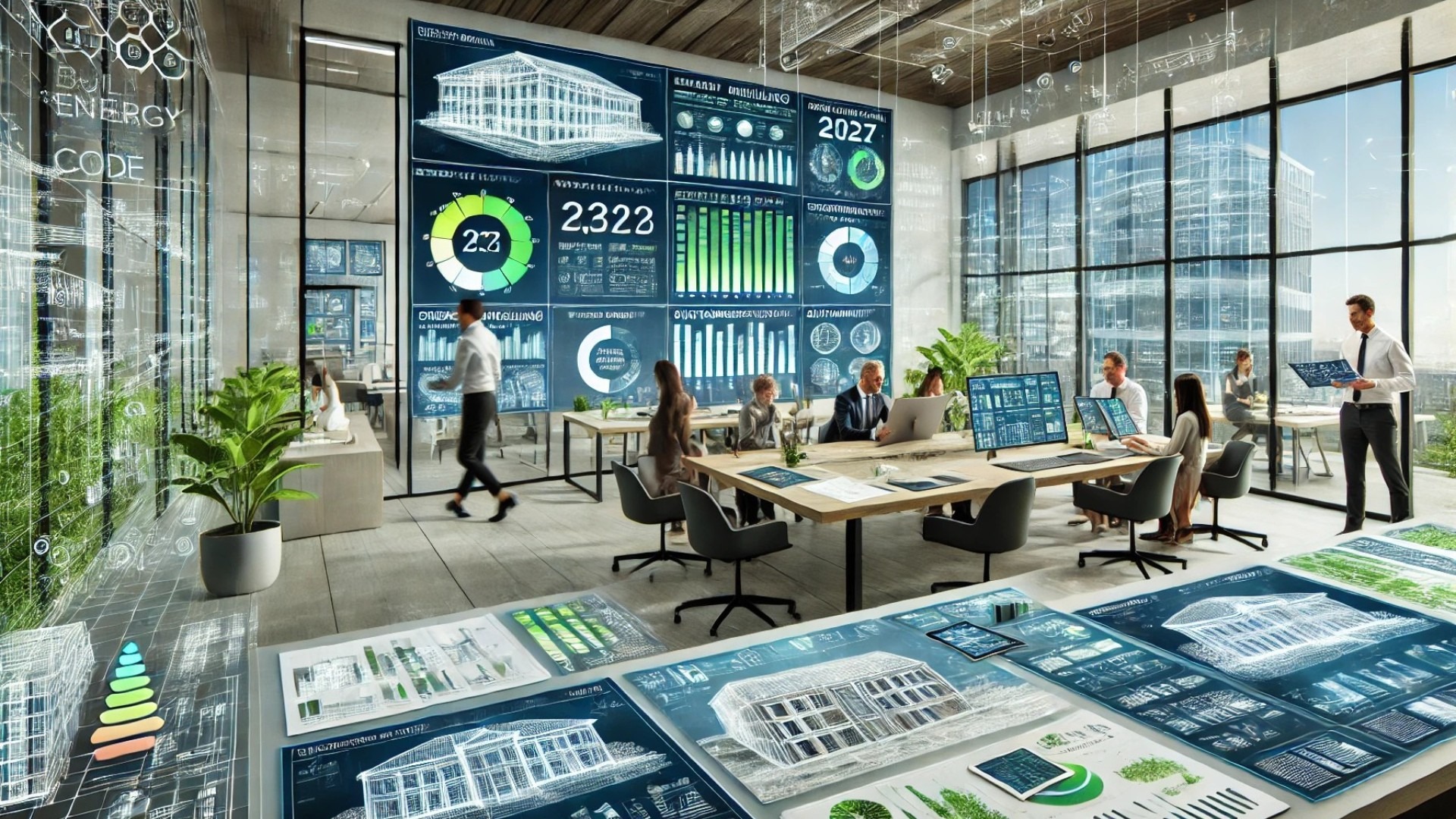 modern architectural design team preparing for compliance with the 2027 IECC