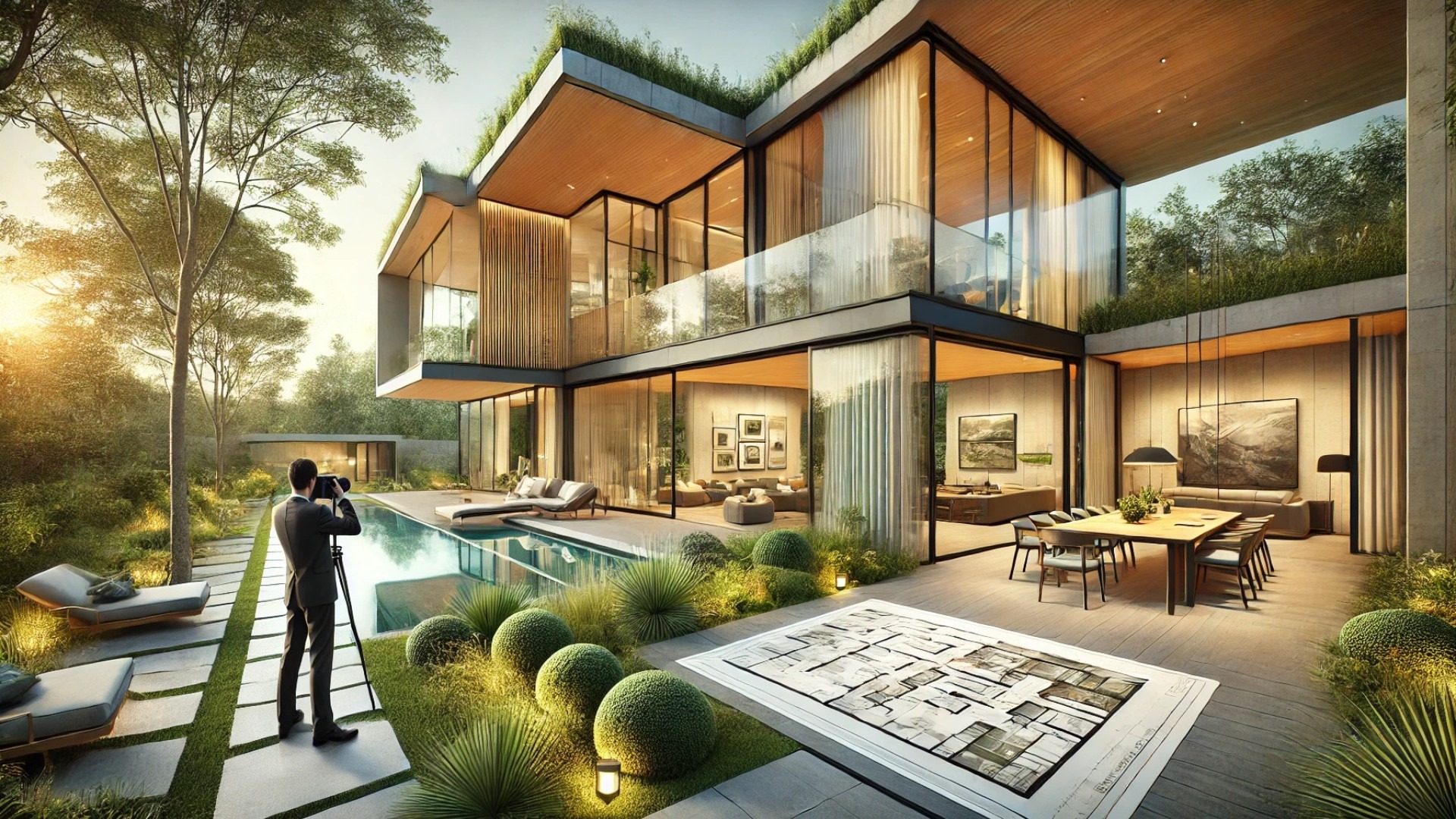 illustration representing the spirit of the 2025 NanaAwards—showcasing NanaWall systems in elegant, sustainable architecture