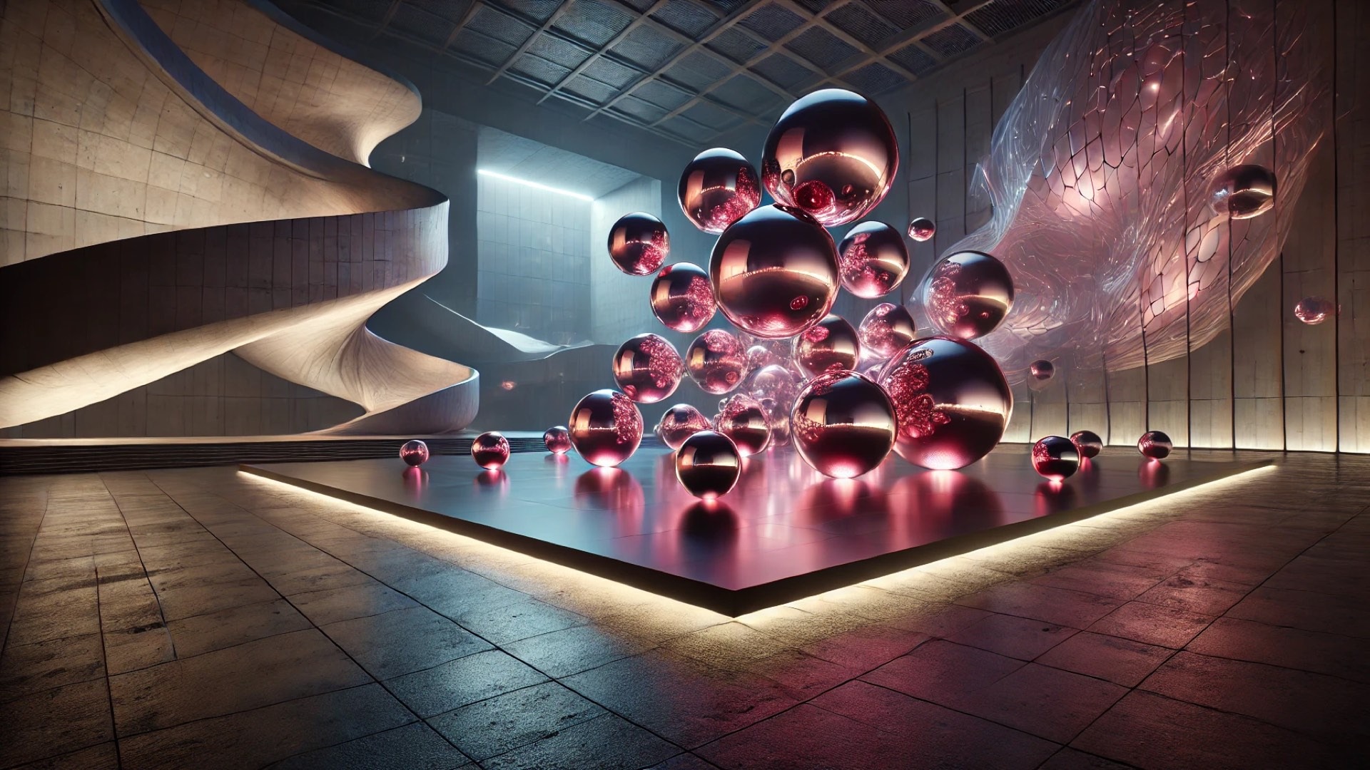 capturing the dreamlike atmosphere of the "Molecular Cloud" installation at Dongdaemun Design Plaza