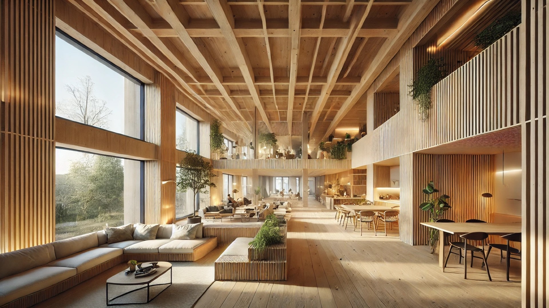 sustainable timber residential project, reflecting Sehw Architektur's blend of modern design, natural materials, and community-focused living