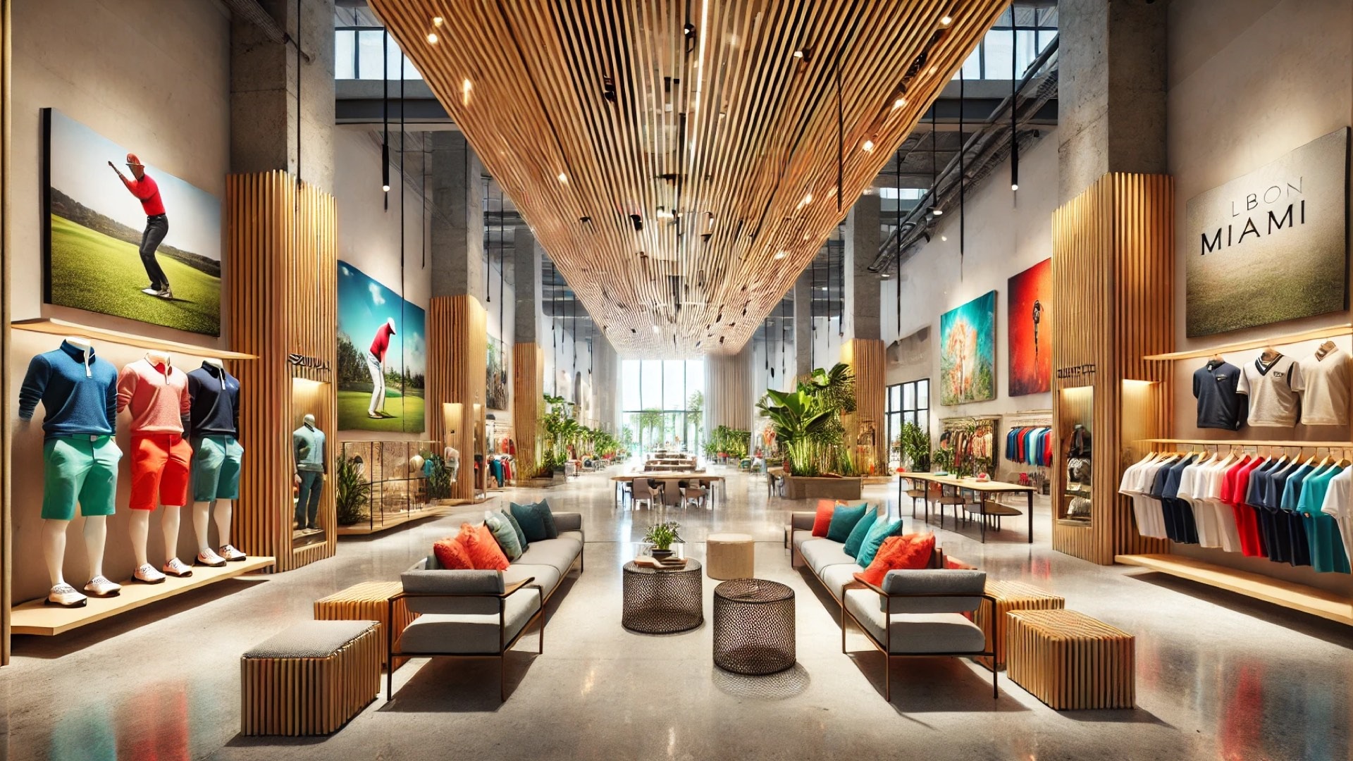 Malbon Miami boutique, capturing its vibrant, sustainable, and community-focused atmosphere