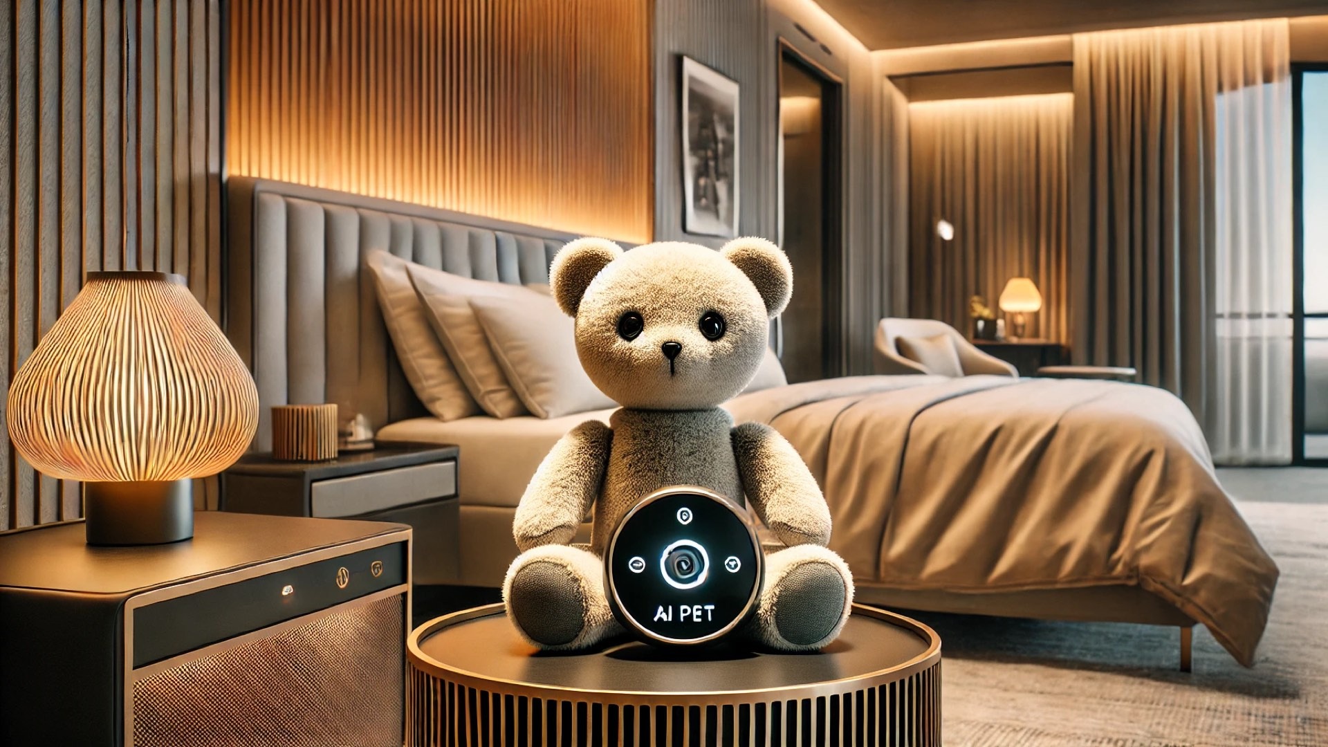 SwitchBot AI Pet in a stylish, upscale interior setting