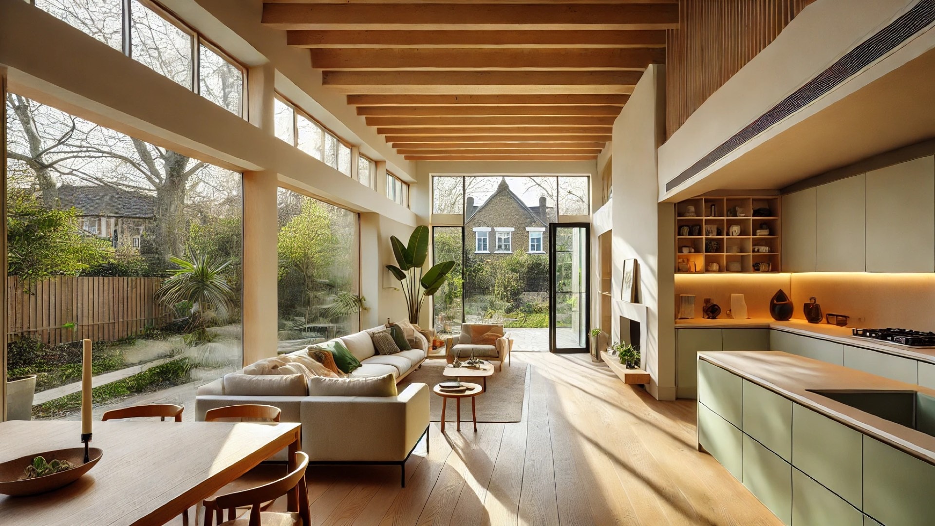 Twin Pitches House Extension, showcasing a sustainable and thoughtfully renovated home filled with light and warmth