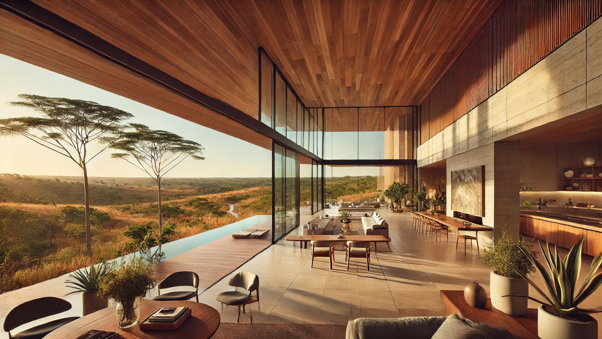 Buritis House, showcasing its seamless connection to the surrounding Cerrado landscape through modern, open-plan architecture and natural materials