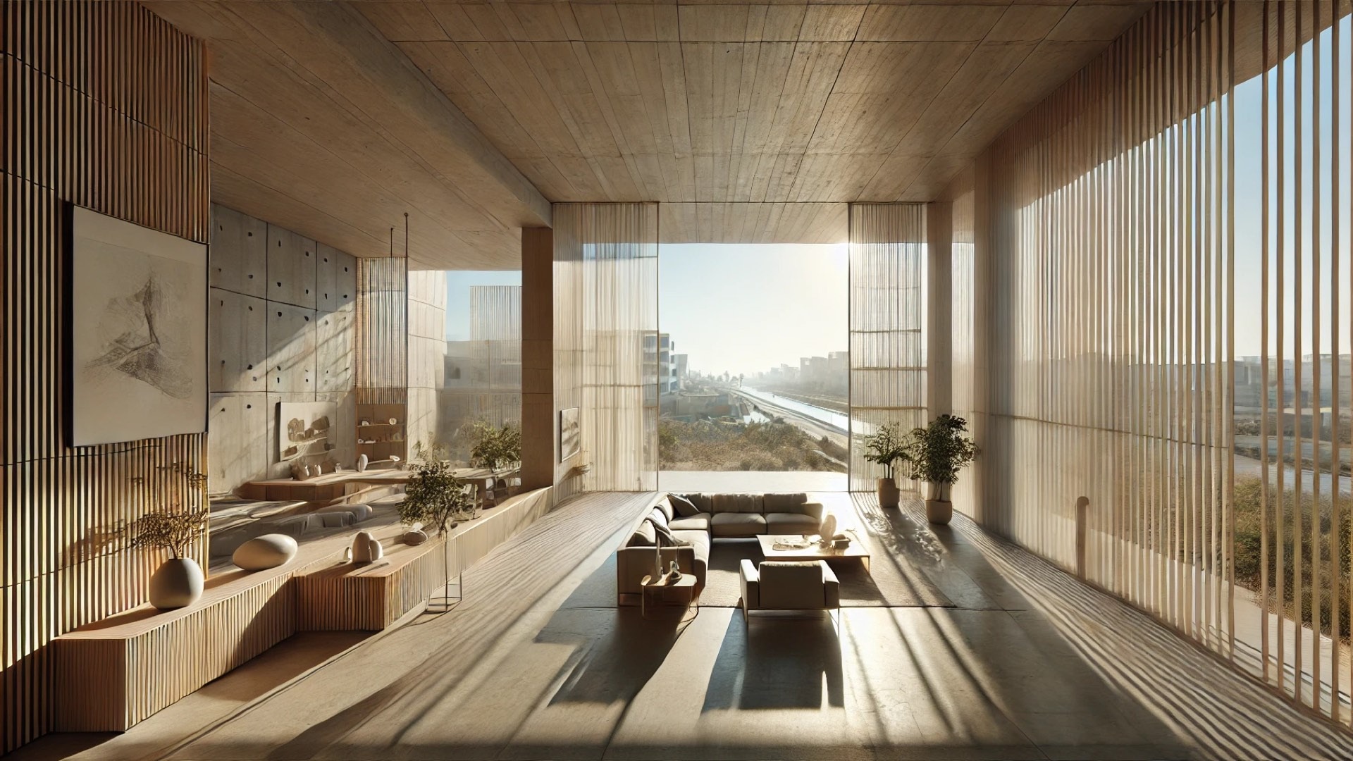 Doa Residential Building, emphasizing natural light, minimalist design, and its serene connection to the outdoors