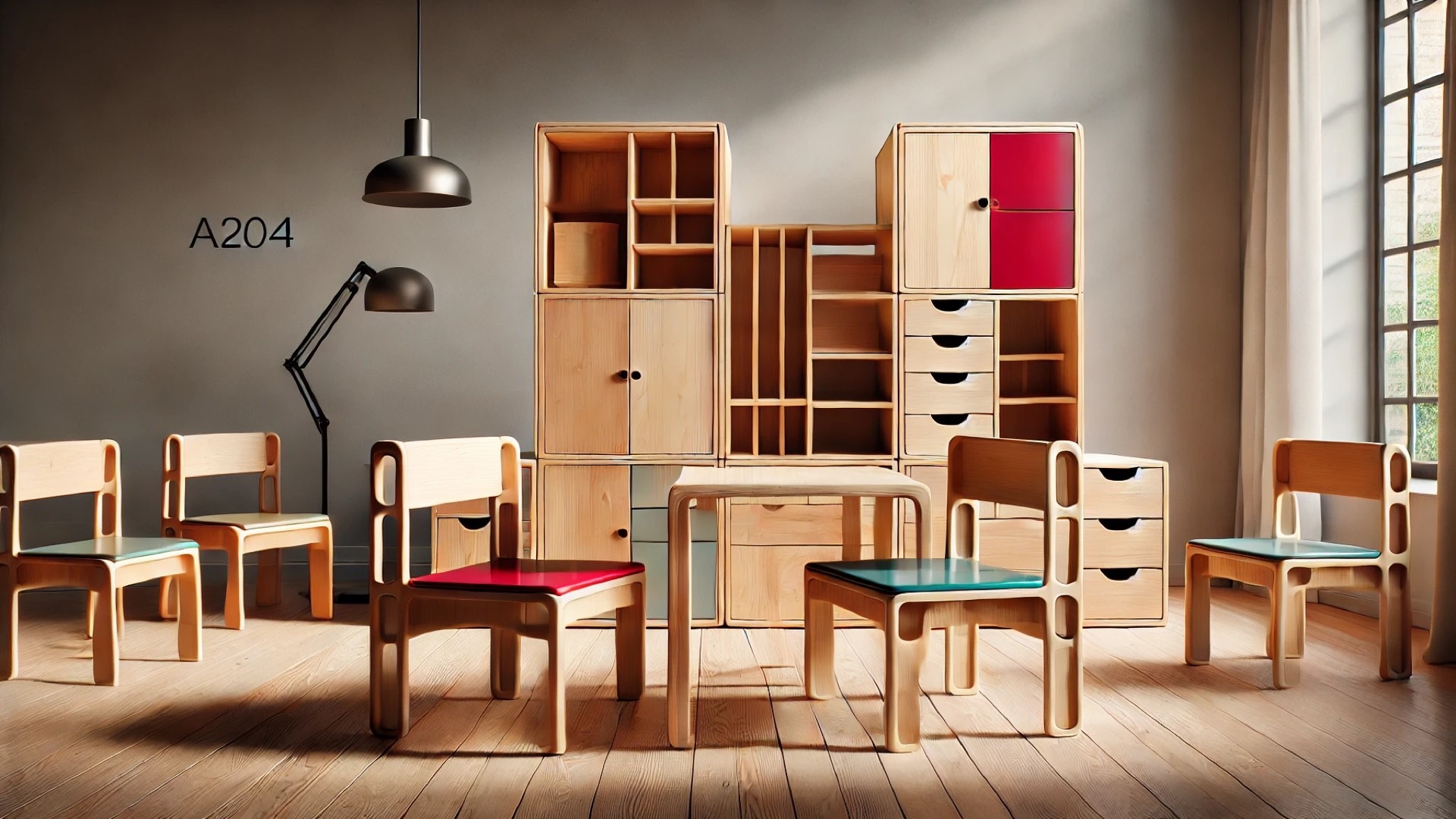 A204’s Same Same chairs, showcasing their minimalist beauty, hidden storage, and modular versatility within a refined interior