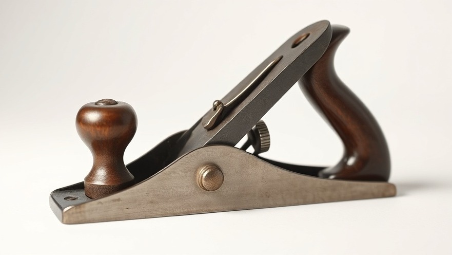 Vintage steel hand plane showcasing craftsmanship and durability, high-resolution details