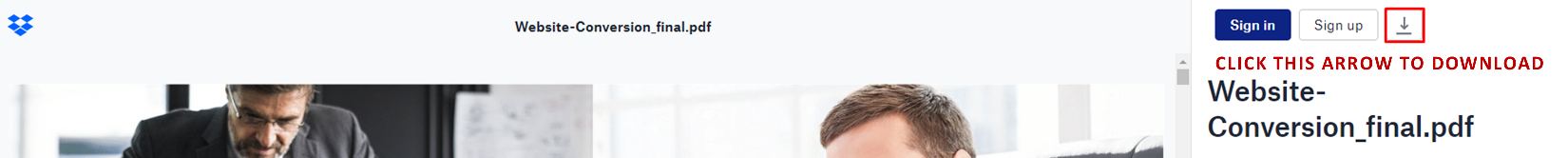 DropBox Download Instructions