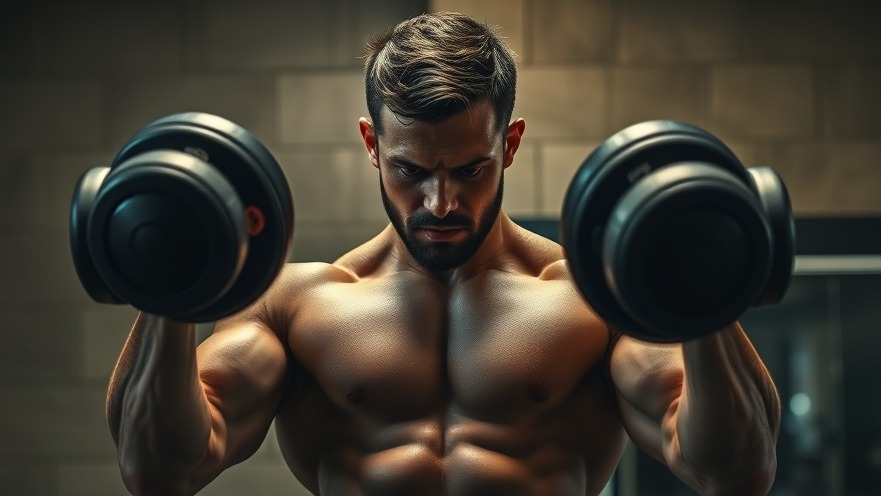 Muscular man focusing on chest workouts tips while lifting dumbbells in a dynamic gym setting.