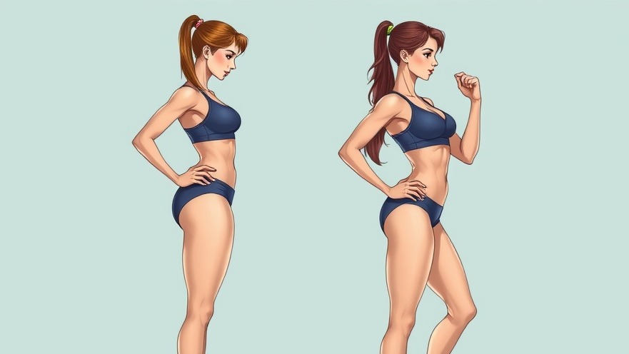 Side by side comparison of female fitness transformation for effective home workouts.