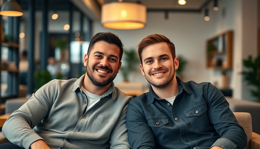 Two men smiling in casual wear at HWPO training, indoor setting.