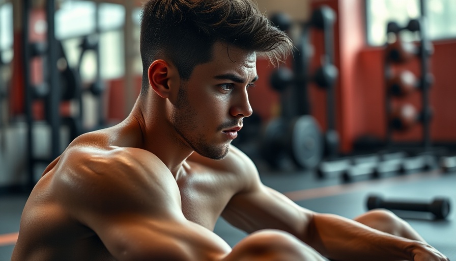 Rest Days for Muscle Growth: Athlete relaxing in gym environment.