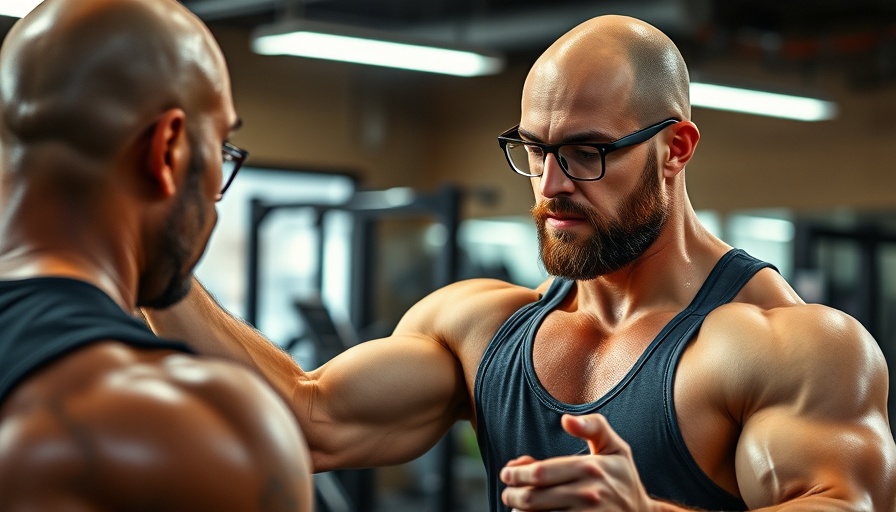 Hany Rambod training session with a muscular athlete in gym.
