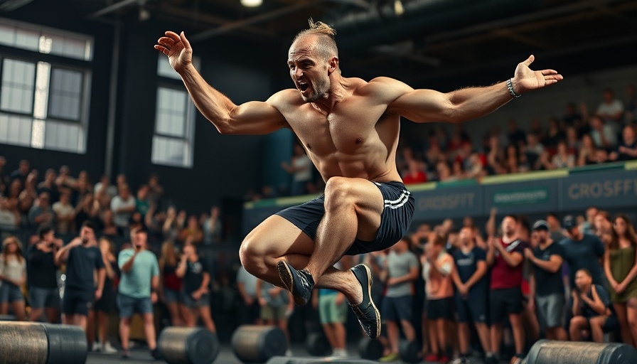 Intense athletic moment during CrossFit comebacks event