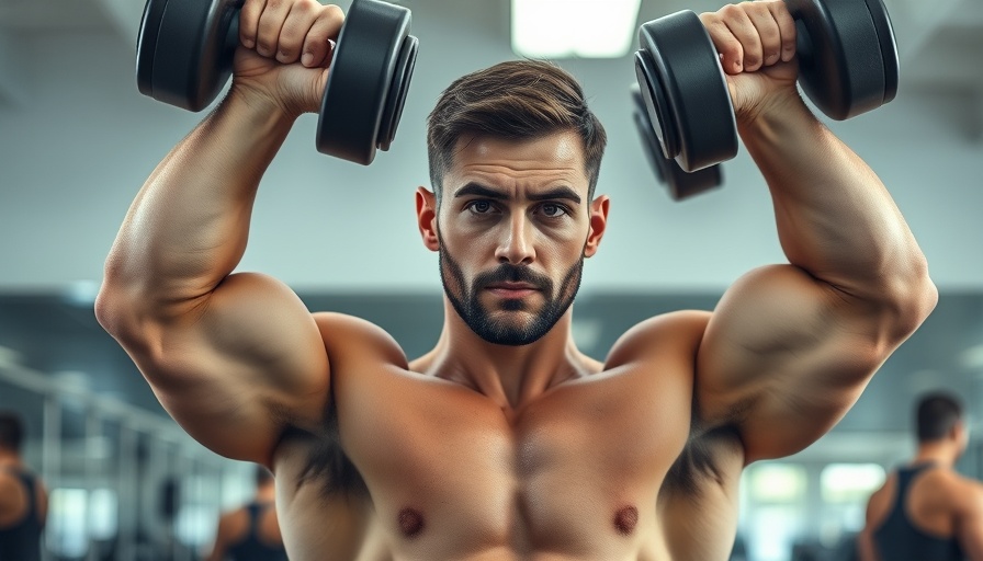 Muscular man working out with dumbbells in a gym, effective training splits for muscle and strength.