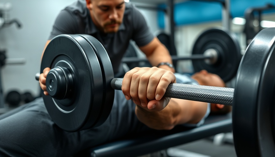 Instructor guiding bench press grip setup