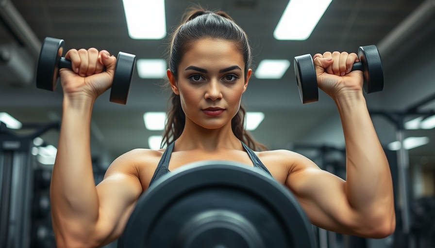 Young woman demonstrating female strength training in a gym.