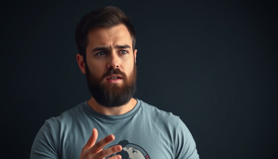 Serious man discusses 'I Can’t Start Until Next Week' in a video.