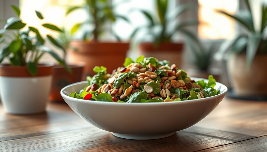 Nutritious salad bowl for best foods for adrenal fatigue.