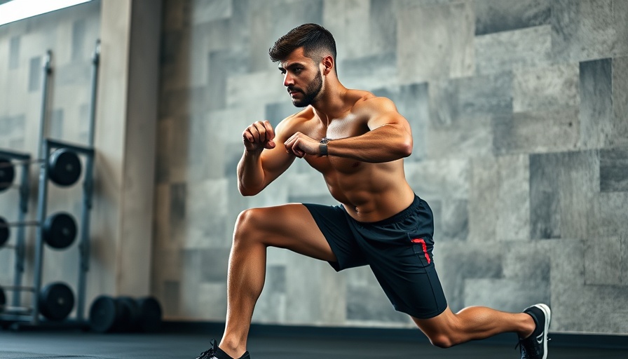 Athletic man performing stability exercises for fitness indoors.