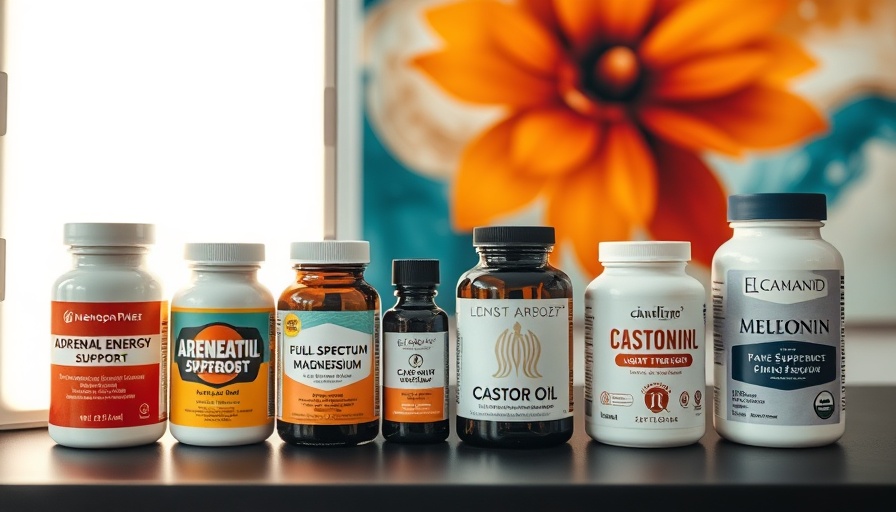 Healthy Sleep Stack supplements with abstract art in the background.