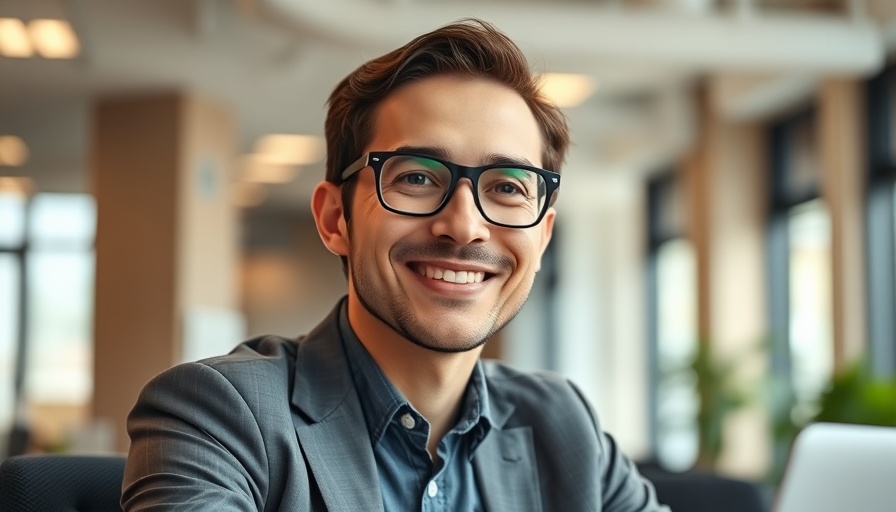 Confident professional in glasses, modern office setting, heal your body from the inside out.