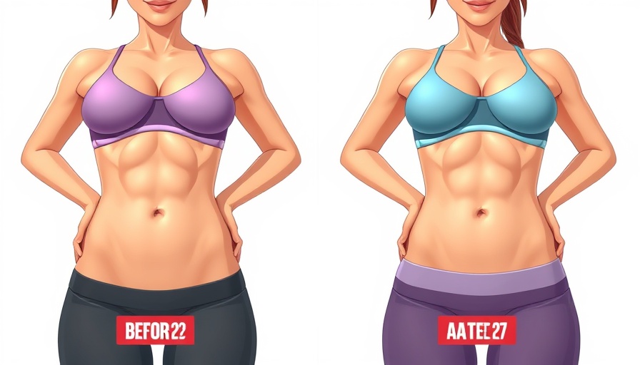 Illustrated transformation from standing ab workouts in 7 days.
