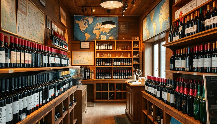Interior of the new boutique wine shop opening in Smyrna with neatly arranged wine bottles.