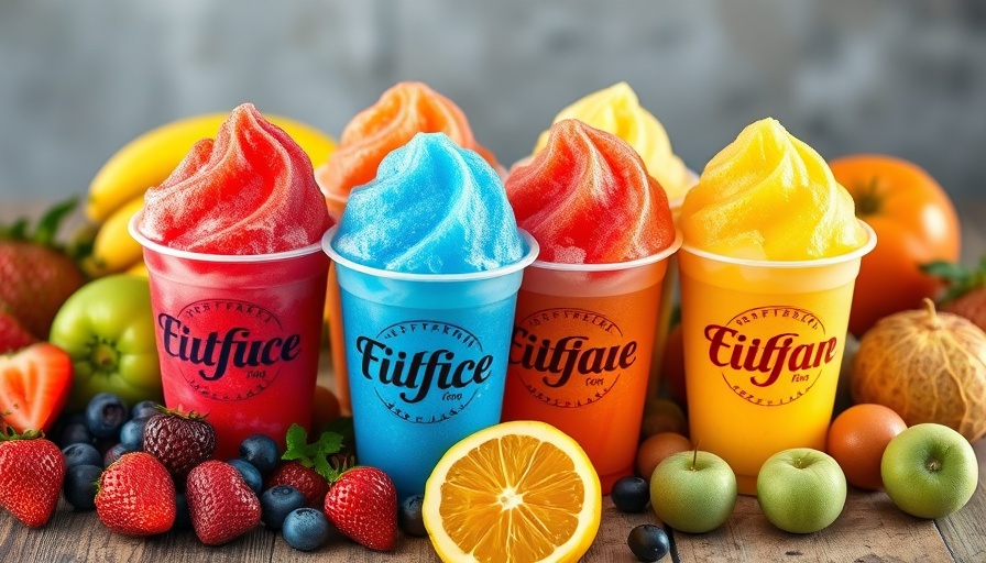 Vibrant Italian ice cups at Rita's Italian Ice Slidell.
