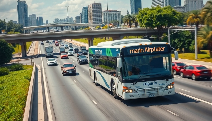 Marin Transit service contract in action with buses and cars on highway.
