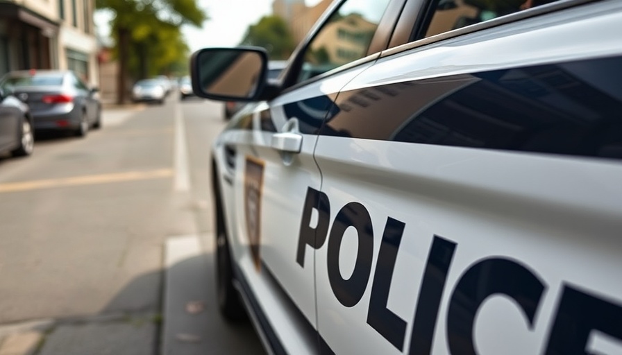San Rafael police car parked on street during investigation.