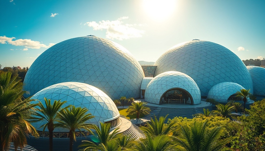 Futuristic dome structures at Marin Cultural Services Department.