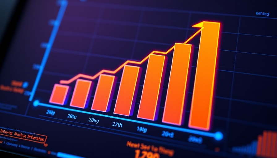 Digital graph with upward trend on dark background.